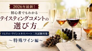 【2026年最新！初心者でもわかるテイスティングコメントの選び方】ソムリエ・ワインエキスパート二次試験対策〜特殊ワイン編〜 