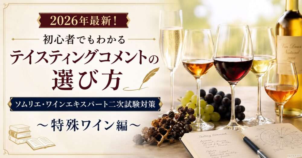 【2026年最新！初心者でもわかるテイスティングコメントの選び方】ソムリエ・ワインエキスパート二次試験対策〜特殊ワイン編〜