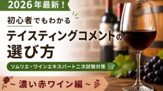 【2026年最新！初心者でもわかるテイスティングコメントの選び方】ソムリエ・ワインエキスパート二次試験対策〜濃い赤ワイン編〜 